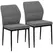 HOMCOM Velvet Dining Chairs Set of 2, Modern Armless Upholstered Kitchen Chairs with Metal Legs, Curved Back and Padded Seat, for Dining Room, Bedroom, Living Room, Grey - 1