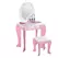 HOMCOM Kids Dressing Table with Mirror, Stool, Pink - 1