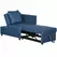 HOMCOM 3-In-1 Single Sofa Bed with Thick Padded Seat & 5-position Adjustable Back for Living Room, Bedroom, Blue - 1