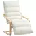 HOMCOM Curved Wooden Accent Chair, with Adjustable Footrest - Cream White - 1