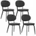 HOMCOM Set of Four Boucle Dining Chairs - Black - 1