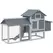 PawHut Small Chicken Coop with Run Hen House Poultry Coops Cages Nesting Box Grey 150.5 x 54 x 87cm - 1