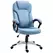 Vinsetto Office Chair, Linen Fabric Desk Chair, Height Adjustable Computer Chair with Padded Armrests, Swivel Wheels and Tilt Function, Blue - 1