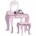 ZONEKIZ Kids Vanity Table with Mirror, Stool, Drawer, Storage Boxes, Cloud Design, for Ages 3-6 Years - Pink - 1
