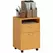 HOMCOM 60cm Filing Cabinet with Drawer, Open Shelf, Metal Handles and 4 Wheels, Office Home Organiser Mobile Printer, Natural Wood Finish - 1