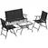 Outsunny Four-Piece Metal Garden Sofa Set - Black - 1
