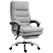 Vinsetto Office Chair with Footrest, Double Padding Ergonomic Desk Chair with 6-Point Vibration Massage and Back Heating, Microfibre Fabric with 135° Reclining Back, Grey - 1