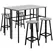 HOMCOM 6-Piece Bar Table Set, 2 Breakfast Tables with 4 Stools, Counter Height Dining Tables & Chairs for Kitchen, Living Room, Grey - 1