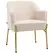 HOMCOM Fabric Accent Chair, Modern Armchair with Metal Legs for Living Room, Bedroom, Home Office, Cream - 1
