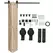 HOMCOM 5ft Bi-Folding Sliding Barn Door Hardware Kit - Black - 1