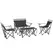 Outsunny Four-Piece Portable Picnic Table Set - Grey - 1