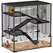 PawHut Four-Tier Hamster Cage with Deep Tempered Glass Bottom, Hut, Running Wheel, Food Dish, Water Bottle, 78.5 x 48.5 x 80cm - 1