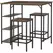 HOMCOM Industrial Bar Height Dining Table Set With 2 Stools & Side Shelf, 3 Pieces Coffee Table for Dining Room, Kitchen, Dinette - 1