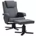 HOMCOM Swivel Recliner Chair with Footstool - Charcoal Grey Linen - 1
