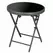 Outsunny Φ45cm Garden Side Table, Outdoor Round Folding Patio Table with Imitation Marble Glass Top, Small Coffee Table, Black - 1