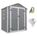 Outsunny 6x4.5ft Garden Storage Shed, Lockable Shed for Small Terraced Gardens with Double Doors, Window, Vent and Plastic Roof, Low Maintenance, Grey - 1
