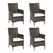 Outsunny 4 PC Rattan Chair Set, Patio Sofa Chairs Set, Cushioned Outdoor Rattan Furniture - 1