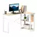 HOMCOM Folding Desk, L Shaped Desk, Corner Computer Desk with 2-Tier Storage Shelf for Home Office, Study Room, Workstation, Easy Assembly, 120 x 72.5 x 76.5cm, Oak Tone - 1