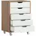 Vinsetto Five-Drawer Filing Cabinet, with Wheels - Oak Brown - 1