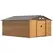 Outsunny 13 x 11ft Metal Garden Shed, Outdoor Storage Tool House with Ventilation Slots, Foundation Kit and Lockable Double Doors, Light Brown - 1