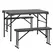 Outsunny Folding Picnic Table with 2 Benches, 3-Piece Portable Garden Furniture Set for 4, Dining Table Set with Plastic Top, Steel Frame, Dark Grey - 1