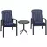 Outsunny Three-Piece Reclining Chair Set - Blue - 1