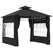 Outsunny 3 x 3 m Garden Gazebo, Double Roof Metal Gazebo with Removable Sidewalls and Church Windows, Outdoor Canopy Shelter, Black - 1