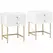 HOMCOM Set of Two Elegant Bedside Tables - White/Gold-Tone - 1