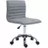 HOMCOM Armless Task Desk Chair, Swivel Office Chair with Faux Leather, Adjustable Seat Height, Chrome Base, Wheels for Home, Light Grey - 1