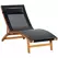 Outsunny Ergonomic Patio Lounge Chair Wooden Outdoor Chaise w/ 3 Adjustable Back and Removable Headrest Pillow for Garden Black - 1