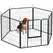 PawHut 6 Panels Dog Playpen, Portable Detachable Puppy Pen with Door, for Medium Dogs, 80cm High, Grey - 1