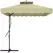 Outsunny 2.5m Square Double Top Garden Parasol Cantilever Umbrella with Ruffles, Beige - 1