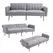 HOMCOM Three-Seater Sofa Bed, with Split Back - Light Grey - 1