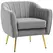 HOMCOM Velvet-Feel Shell Back Accent Chair - Grey - 1