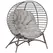 Outsunny Egg Chair with Cushion & Side Pocket - Light Grey - 1