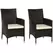 Outsunny 2 Pieces Outdoor PE Rattan Dining Chairs Set with Cushion, Garden Armchair with Armrests, High Backrest, Metal Frame Patio Wicker Furniture, Coffee - 1