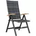 Outsunny Folding Rattan Garden Dining Chair with 5-level Reclining High Back, Wood Armrests for Outdoor, Patio - Mixed-grey - 1