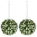 HOMCOM Set of 2 Decorative Artificial Plants, UV-protected Artificial Plant Topiary Rose Balls, Fake Plants for Home Indoor outdoor Decor, 28cm, White - 1