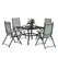 Outsunny Five-Piece Steel Frame Patio Set - Grey/Black - 1