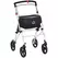 HOMCOM Folding Upright Rollator Walker with Lightweight Walking Frame, Storage Bag, Tray, Dual Brakes, Adjustable Handle Height, Mobility Aid Rolling 4 Wheeled Walker for Seniors, White - 1