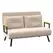 HOMCOM 4-in-1 Velvet-Feel Double Sofa Bed, with Pillows - Beige - 1