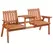 Outsunny 2-Seater Fir Wood Bench w/ Centre Table - 1