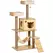 PawHut 130cm Cat Tree for Indoor Cats, Multi-Level Plush Cat Tower, with Five Scratching Posts, Two Perches, Cat House, Hammock - 1