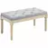 HOMCOM Vintage Wooden Bed End Bench - Light Grey - 1