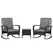 Outsunny Three-Piece Rocking Chair Rattan Bistro Set - Black - 1