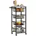 HOMCOM Four Basket Mobile Kitchen Island, with Brakes - Grey/Black - 1