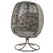 Outsunny Swivel Egg Chair with Cushions, Foldable Basket Seat and Metal Frame, Indoor Outdoor Lounge Chair for Balcony, Poolside, Patio and Living Room, Sand Brown - 1