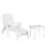 Outsunny 2pcs Garden Furniture Set Outdoor Furniture Set Dining Table, 1 Lounge Chair and 1 Garden Side Table White - 1
