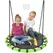AIYAPLAY 100cm Diameter Kid Nest Swing Seat with Height Adjustable Ropes for Outdoor, Indoor, Black/Green - 1