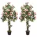 HOMCOM Set of Two Faux Rose Plants, with Pots - 1